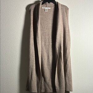 Max Studio Beige Open Front Cardigan
